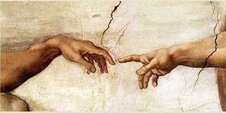 Creation of Adam (Detail) by Michelangelo Buonarroti art print