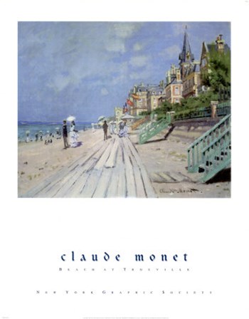Beach at Trouville, c.1870 by Claude Monet art print