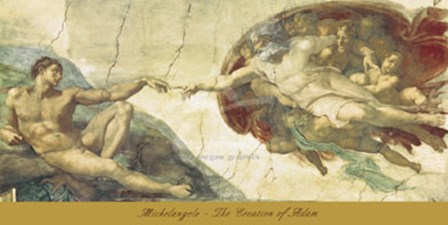 The Creation of Adam by Michelangelo Buonarroti art print