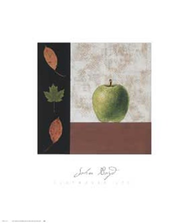 Green Apple and Leaves by John Boyd art print