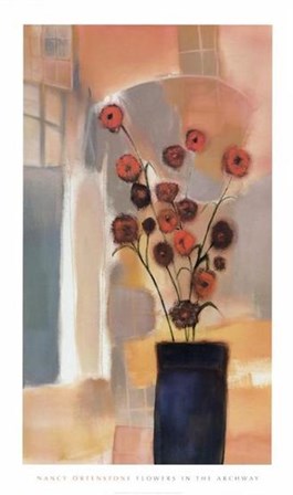 Flowers in the Archway by Nancy Ortenstone art print