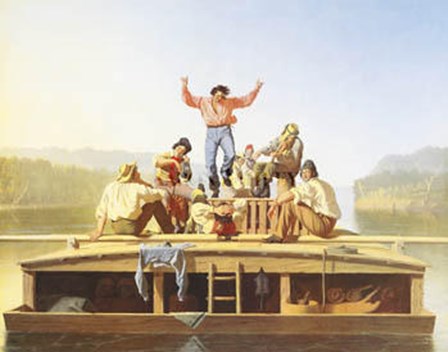 The Jolly Flatboatmen by George C. Bingham art print