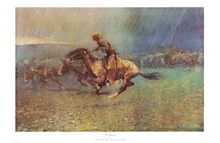 The Stampede by Frederic Remington art print