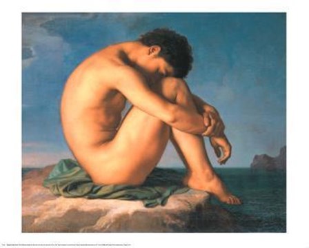 Jeune Homme Nu Assis Au Boro De La Mer by Hippolyte Flandrin art print