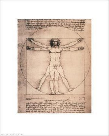 Vitruvian Man, 1492 by Leonardo Da Vinci art print