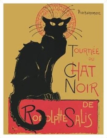 Tournee Du Chat Noir (Yellow Background) by Theophile-Alexandre Steinlen art print