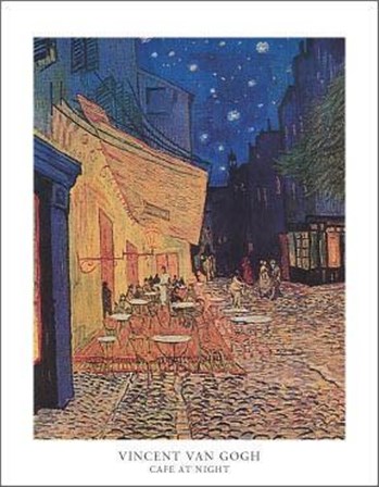 The Cafe Terrace on the Place du Forum, Arles, at Night, c.1888 by Vincent Van Gogh art print