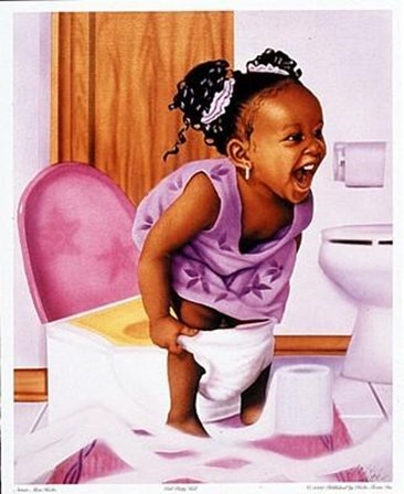 Girl Potty Kid by Alan Hicks art print