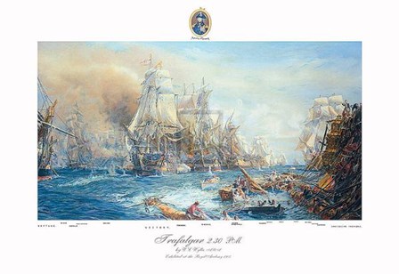 Battle of Trafalgar At 2:30 Pm by Wyllie art print