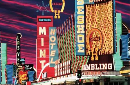 Fremont Street, Las Vegas Nevada by Mitchell Funk art print