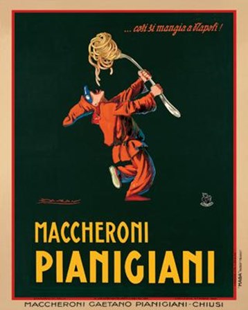 Maccheroni Pianigiani, 1922 by Achille Luciano Mauzan art print