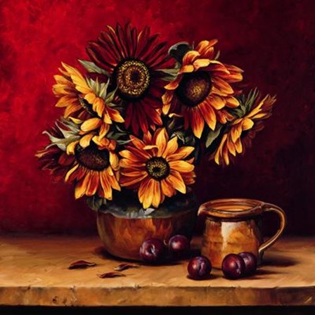 Sunflowers With Plums by Andres Gonzales art print