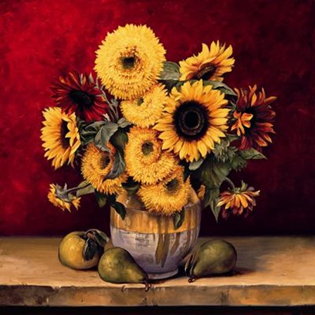 Sunflowers With Pears by Andres Gonzales art print