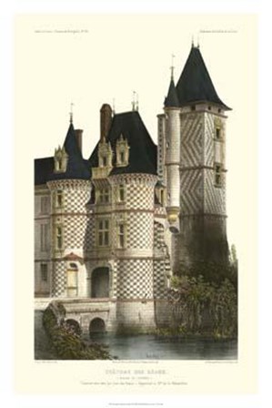 French Chateaux In Blue II by Victor Petit art print