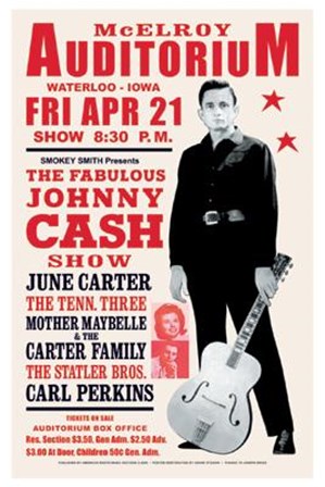 Johnny Cash, Waterloo, Iowa, 1967 art print