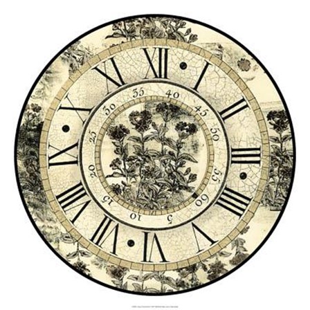 Antique Floral Clock by Vision Studio art print