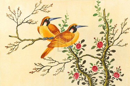 Yellow Birds on Branch art print