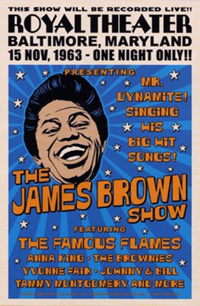 James Brown, Baltimore, 1963 art print