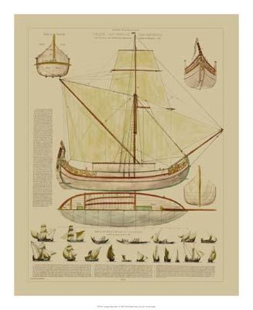Antique Ship Plan I art print