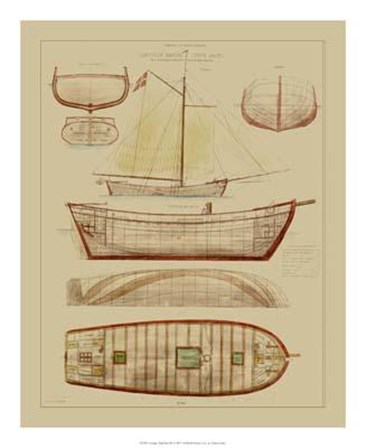 Antique Ship Plan III art print