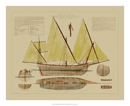 Antique Ship Plan V art print