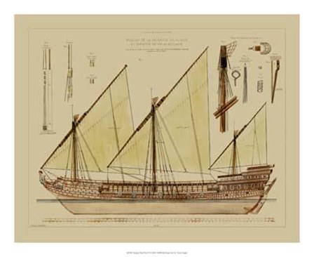 Antique Ship Plan VI art print