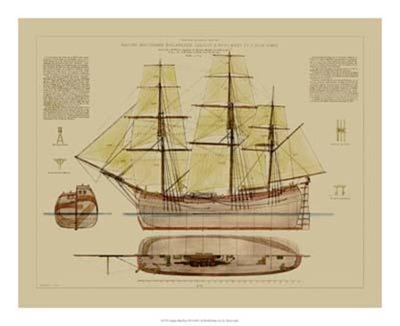 Antique Ship Plan VII art print