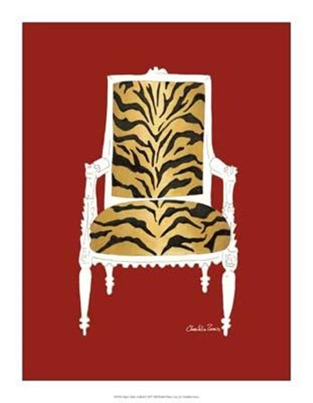 Tiger Chair On Red by Chariklia Zarris art print