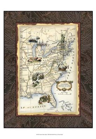 Eastern States Map by Vision Studio art print