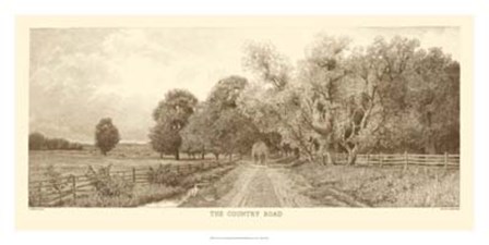 The Country Road Sepia by C.harry Eaton art print