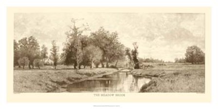 The Meadow Brook Sepia by C.harry Eaton art print