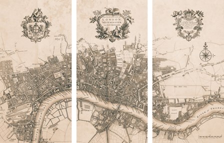 Plan of the City of London, 1720 by John Stow art print