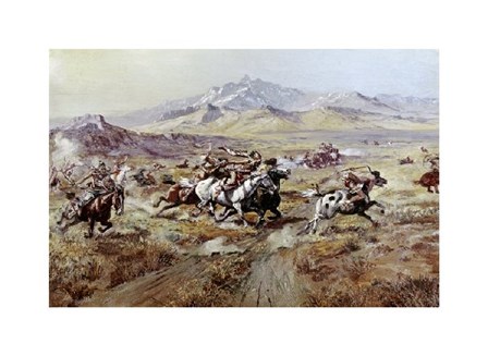 Stagecoach Attack by Charles M. Russell art print