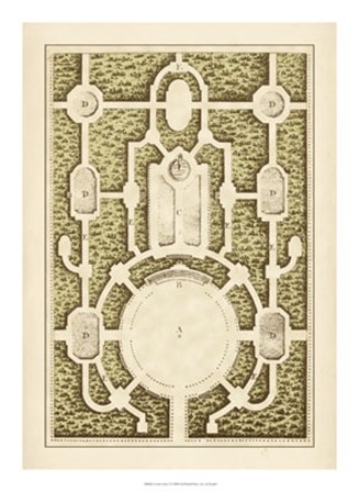 Garden Maze I by J. F. Blondel art print