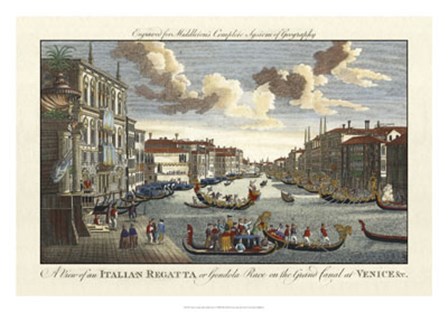 Venice Canal and Gondola Race by Charles Theodore Middleton art print