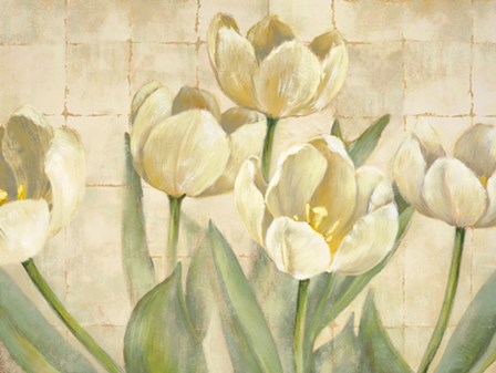 White Tulips on Ivory by Lauren Mckee art print