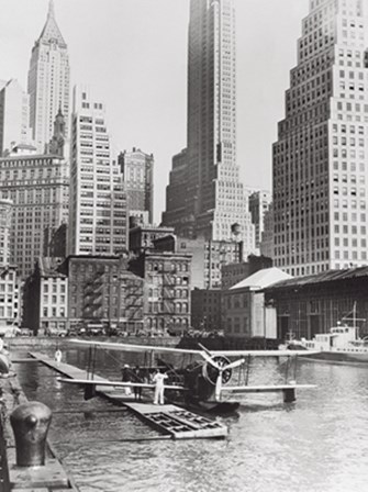 Airplane Landing in Manhattan, 1934 art print