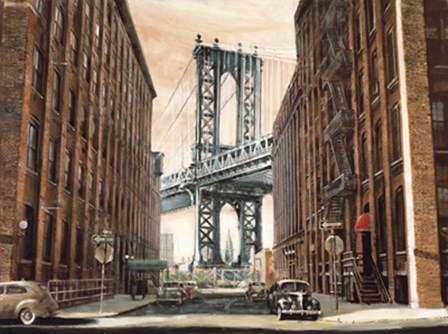 View to the Manhattan Bridge, NYC by Matthew Daniels art print