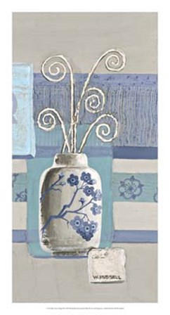 Blue Asian Collage III by Wendy Russell art print