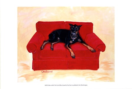 Dobie on Red by Carol Dillon art print