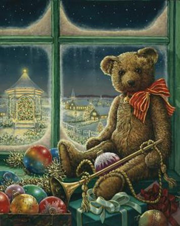 Bentley Celebrates Christmas by Janet Kruskamp art print