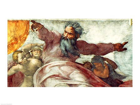 Sistine Chapel Ceiling: Creation of the Sun and Moon, 1508-12
