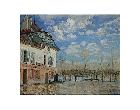 A Boat During the Flood at Port Marly, 1876 by Alfred Sisley art print