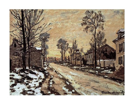 Road at Louveciennes, Melting Snow, Sunset by Claude Monet art print