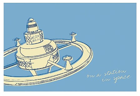 Lunastrella Space Station by John W. Golden art print