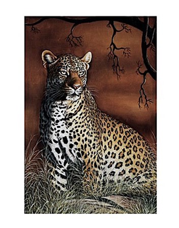 Sitting Leopard by Rajendra Singh art print