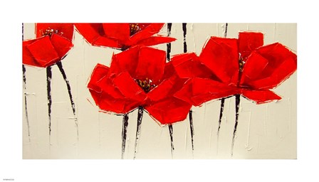 Abstract Red Poppies art print