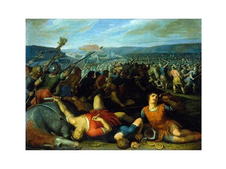 Batavians Defeating Romans on the Rhine art print