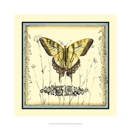 Butterfly and Wildflowers III by Jennifer Goldberger art print