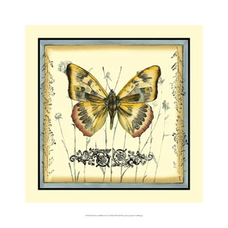 Butterfly and Wildflowers IV by Jennifer Goldberger art print